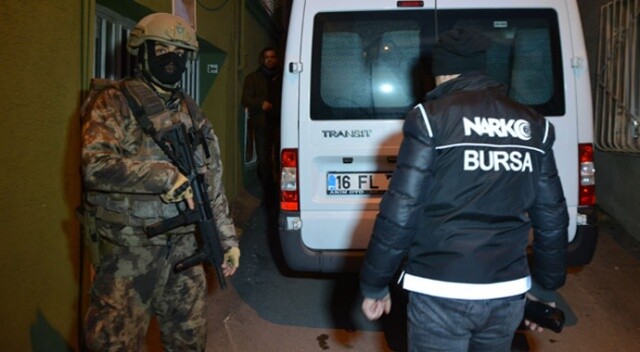 Bursa&#039;da 700 polisle eş zamanlı uyuşturucu operasyonu