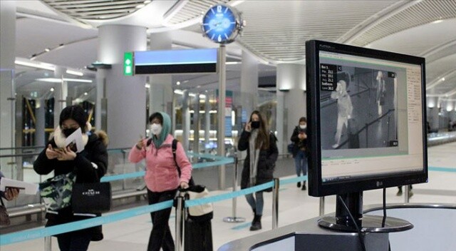 Çin&#039;den İstanbul&#039;a gelen yolcuların termal kameralarla kontrolü devam ediyor