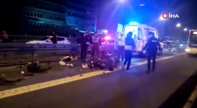 Metrobüs yolunda akıl almaz kaza, metrobüs motosiklete çarptı