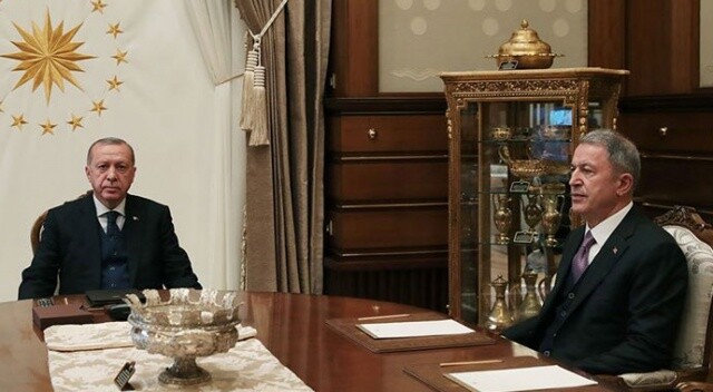 Cumhurbaşkanı Erdoğan, Milli Savunma Bakanı Akar ile görüşüyor