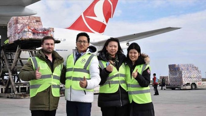 Turkish Cargo, Çin&#039;e insani ve tıbbi yardım malzemesi taşıdı