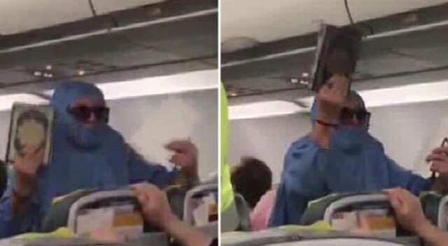 Uçakta olay çıkaran kadına tahliye
