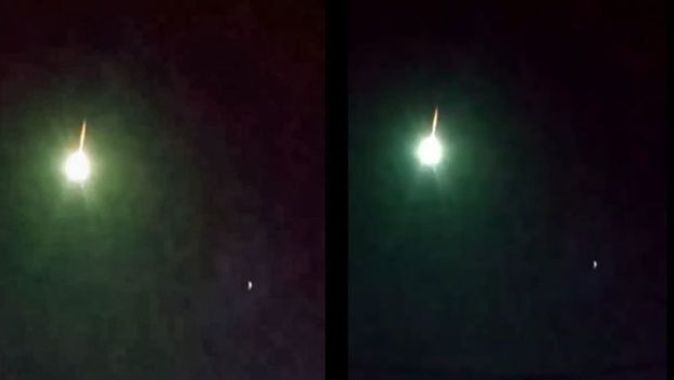 Ardahan&#039;da meteorun gökyüzünden kayma anı kameraya yansıdı