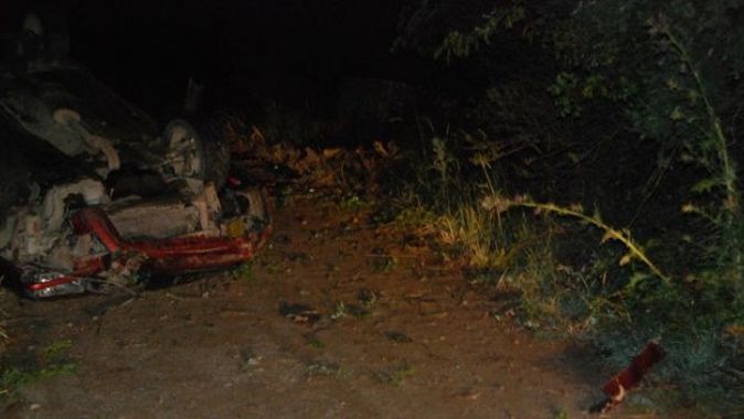 Yoldan çıkan araç ağaçlara çarptı: 1 ölü