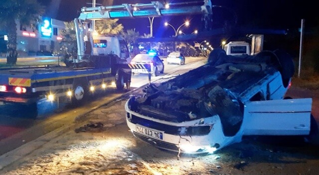 Bodrum’da kavşağa hızlı giren otomobil taklalar attı: 4 yaralı