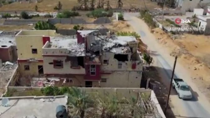 Hafter milislerin Trablus’ta bıraktığı yıkım havadan görüntülendi