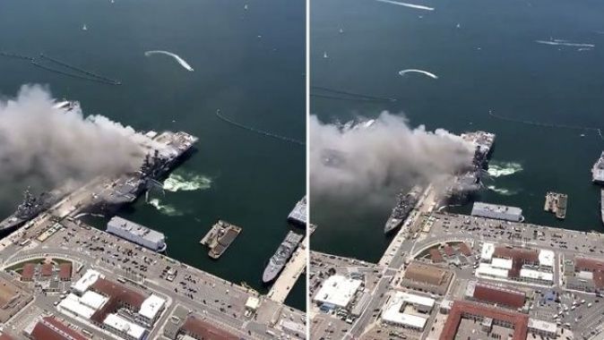 ABD savaş gemisinde yangın: 21 yaralı