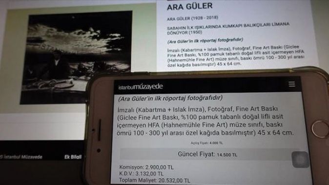 Ara Güler&#039;in ilk röportaj fotoğrafı 20 bin 532 liraya satıldı