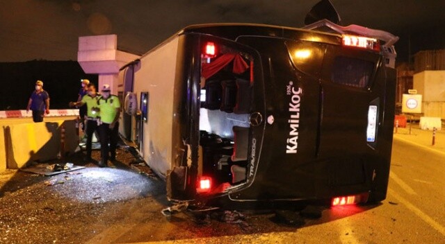 Bursa&#039;da yolcu otobüsü devrildi: 1 ölü, 16 yaralı