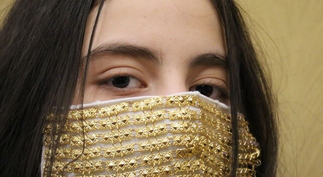 Değeri 14 bin lira! Gelinlere altın işlemeli maske