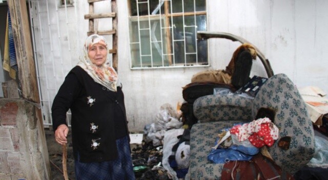 Evi yanan 76 yaşındaki Bülbül nine ahırda yaşam mücadelesi veriyor