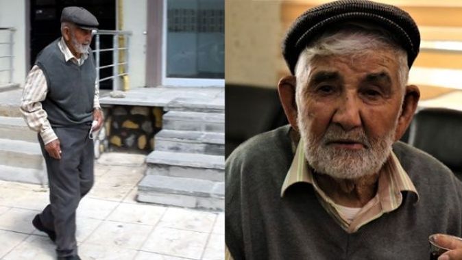 102 yaşındaki Mehmet Amca sağlığını yürüyüşe borçlu
