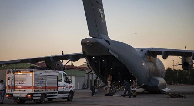 Türkiye&#039;den Lübnan&#039;a yardım malzemeleri taşıyan askeri nakliye uçağı havalandı