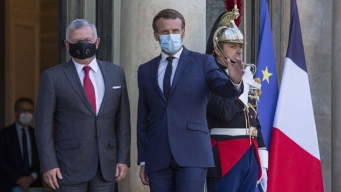 Macron ile Ürdün Kralı Elysee Sarayı&#039;nda görüştü