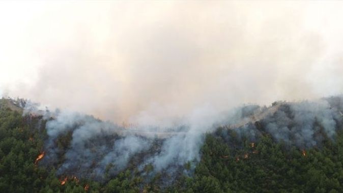 Samandağ&#039;da orman yangını drone ile havadan görüntülendi