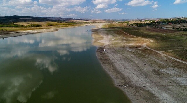 Sazlıdere Barajı&#039;nda korkutan görüntü