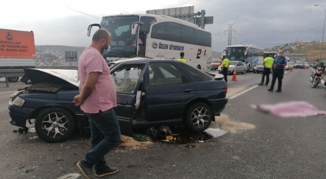 TEM’de otomobil kamyona çarptı: 1 ölü, 4 yaralı