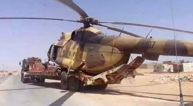 UMH güçleri, Hafter&#039;e ait helikopteri ele geçirdi