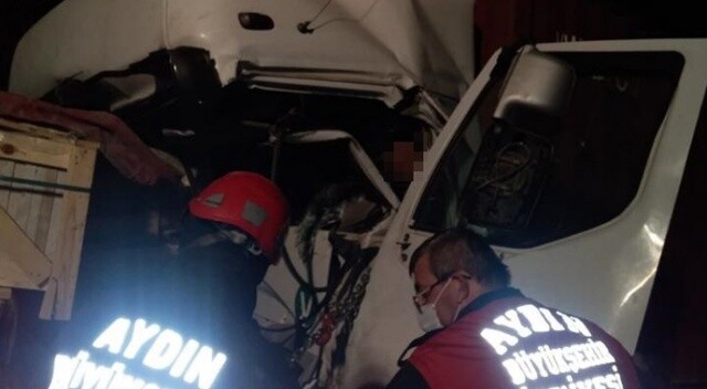 Aydın&#039;daki feci kazada tır sürücüsü hayatını kaybetti
