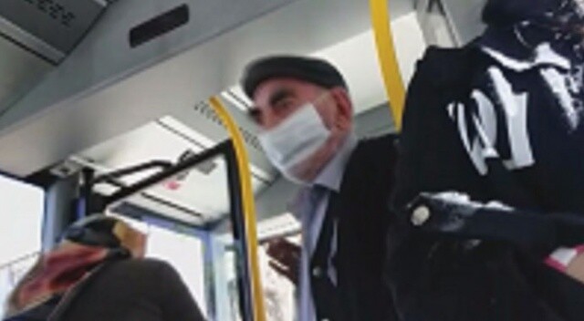 Otobüsten inmek istemeyen yaşlı adam tehditleriyle pes dedirtti!