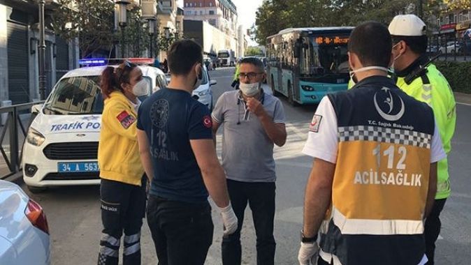 Taksim&#039;de denetimde yakalandı: Karantina yerine direksiyonda