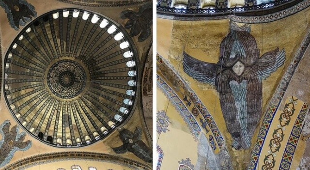 Ayasofya Camisi&#039;nde Serafim Meleği figürü, vaiz kürsüsü ve mahfil yeniden gün yüzüne çıktı