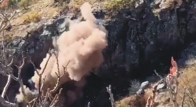 Bitlis&#039;te teröristlerce saklanmak için kullanılan 3 mağara imha edildi