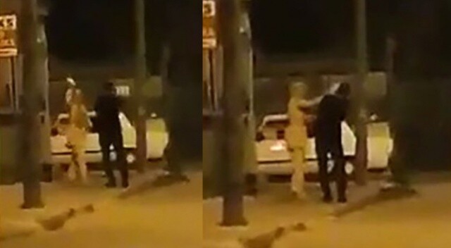 Hatay&#039;da kadın sokak ortasında adamı dövdü