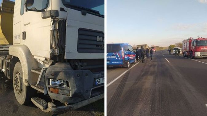 Tekirdağ’da minibüs ile kamyon çarpıştı: 1 ölü, 2 yaralı