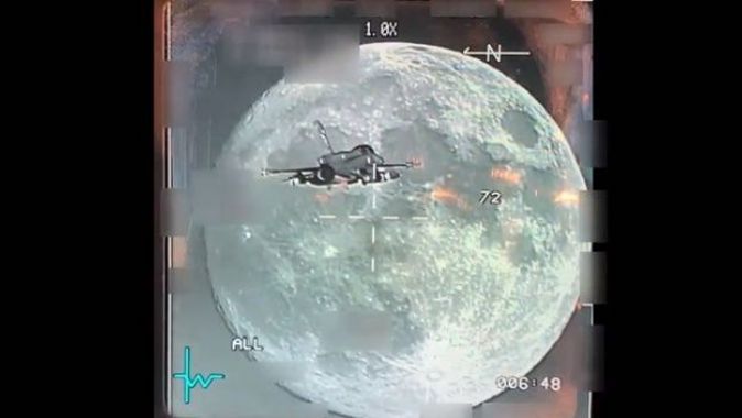 MSB, F-16&#039;nın gece uçuşunda görüntülediği dolunay videosunu paylaştı