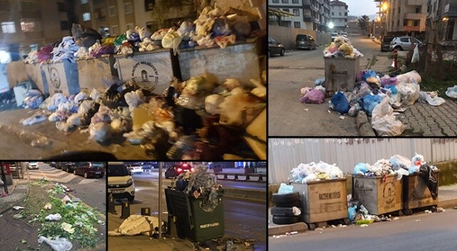 Maltepe&#039;de grev nedeniyle toplanmayan çöpler sokaklarda birikti