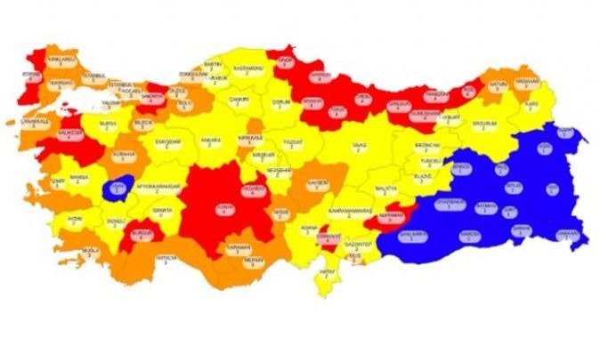 Bakan Koca paylaştı, İşte Türkiye&#039;nin risk haritası