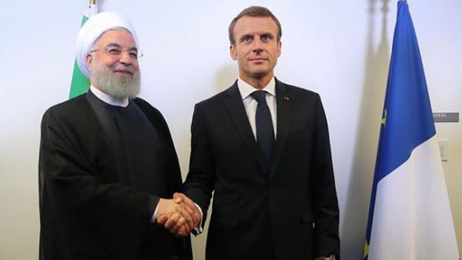 Ruhani, Macron&#039;dan ABD&#039;nin yaptırımlarına sessiz kalmamasını istedi