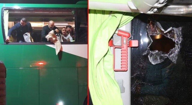 Samsunspor&#039;u 2-0 yenen Giresunspor kafilesine taşlı saldırı! Otobüsün camları kırıldı, kaptan yaralandı