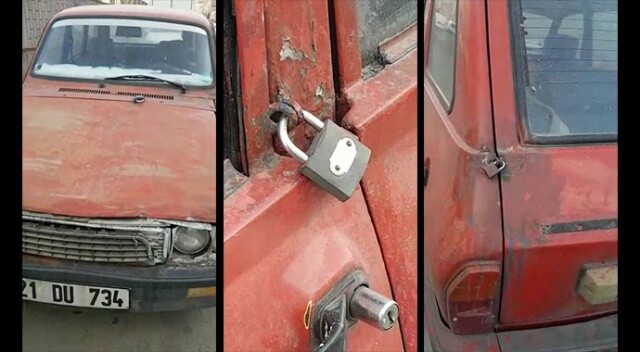 Diyarbakır’da &#039;ultra güvenlikli&#039; eski model otomobil görenleri hayrete düşürdü