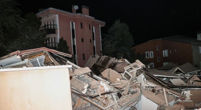 Sarıyer&#039;de 9 katlı boş bina çöktü