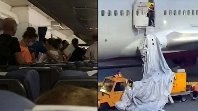 Rusya’da nefessiz kalan yolcular uçağın acil çıkış kapısını açtı