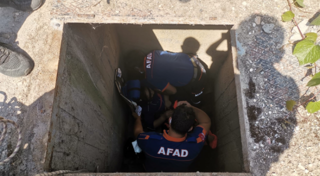 4 metrelik çukura düştü! AFAD ekipleri tarafından kurtarıldı