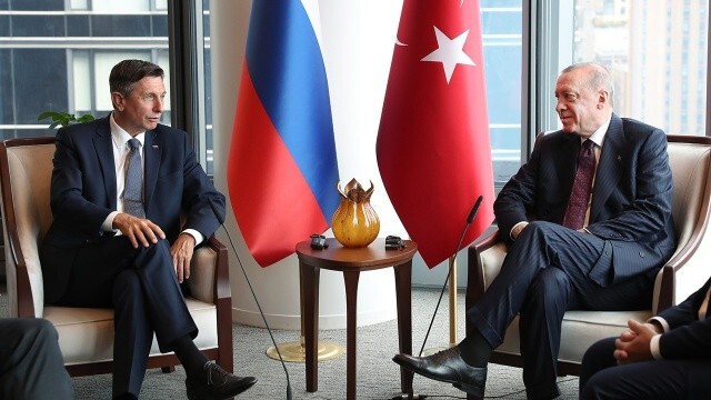 Erdoğan, Slovenya Cumhurbaşkanı Borut Pahor ile bir araya geldi