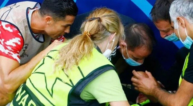 Ronaldo ısınma sırasında kadın güvenlik görevlisini bayılttı!