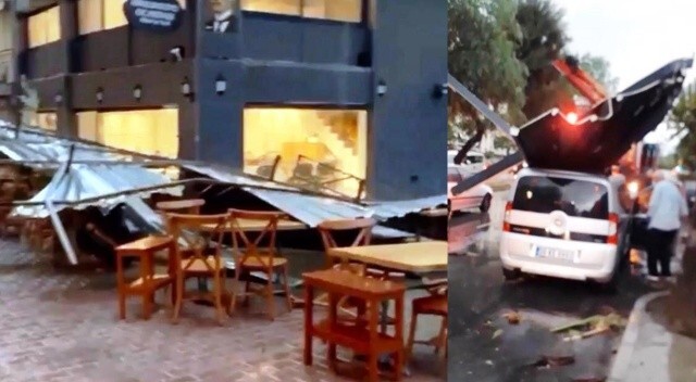 İzmir’de fırtına beton blokları yerinden söktü