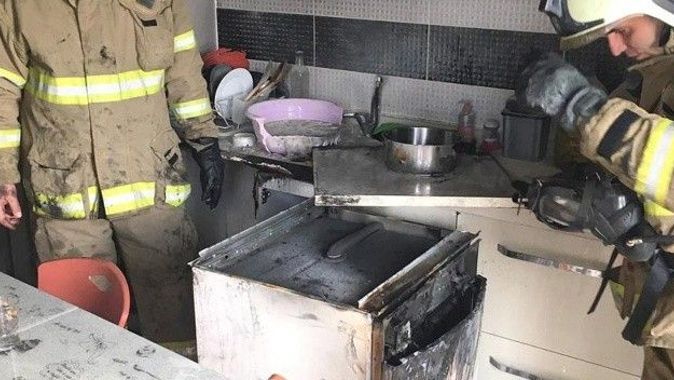 Bulaşık makinesinden yangın çıktı