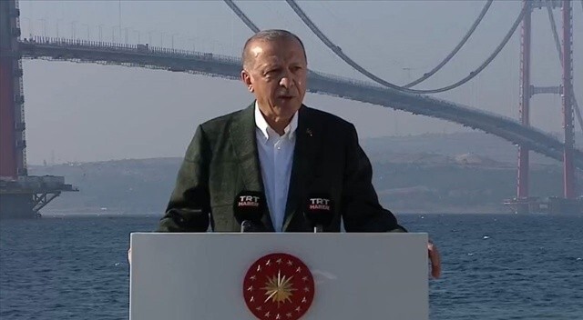 Cumhurbaşkanı Erdoğan Çanakkale Köprüsü Son Tabliye Montaj Töreni&#039;ne katıldı