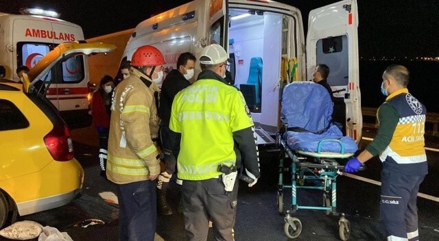 Ticari taksi yakıt tankerine çarptı: 2’si ağır 10 yaralı