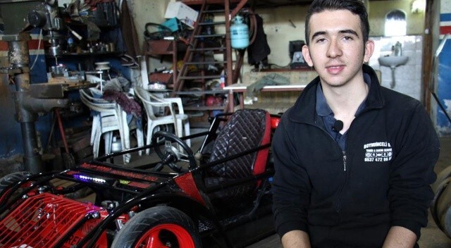 22 yaşındaki Musa çocukluk hayalini gerçekleştirdi: 3 yılda kendi arabasını yaptı