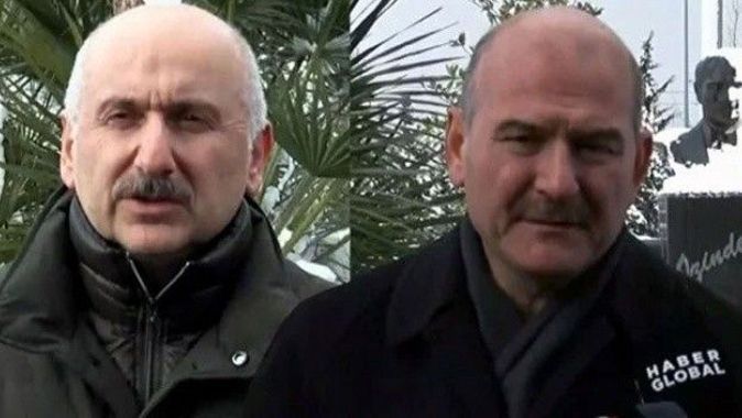 Adil Karaismailoğlu ve Süleyman Soylu&#039;dan karla mücadele açıklaması
