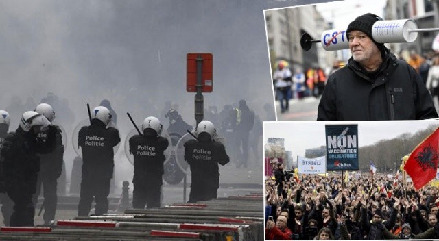 Belçika&#039;da Covid-19 önlemleri protestosu: Göstericilerle polis çatıştı