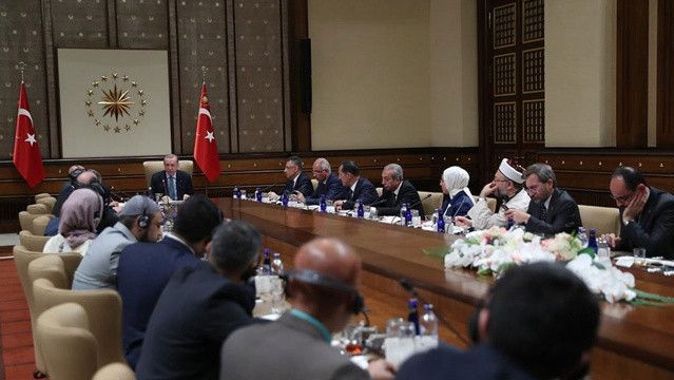 Erdoğan, ABD ve Kanadalı Müslüman kanaat önderleri ile buluştu