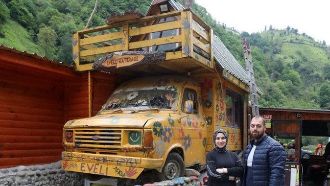 Minibüsü bungalova dönüştürdü! Maliyeti ise sadece 10 bin lira