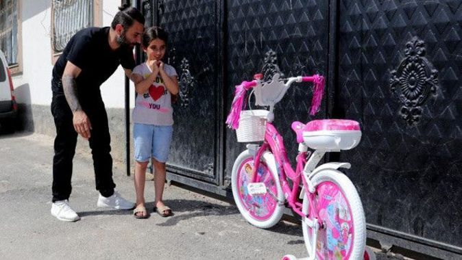 Küçük Şifa’nın bisiklet hayali gerçek oldu, mutluluğu gözlerinden okundu